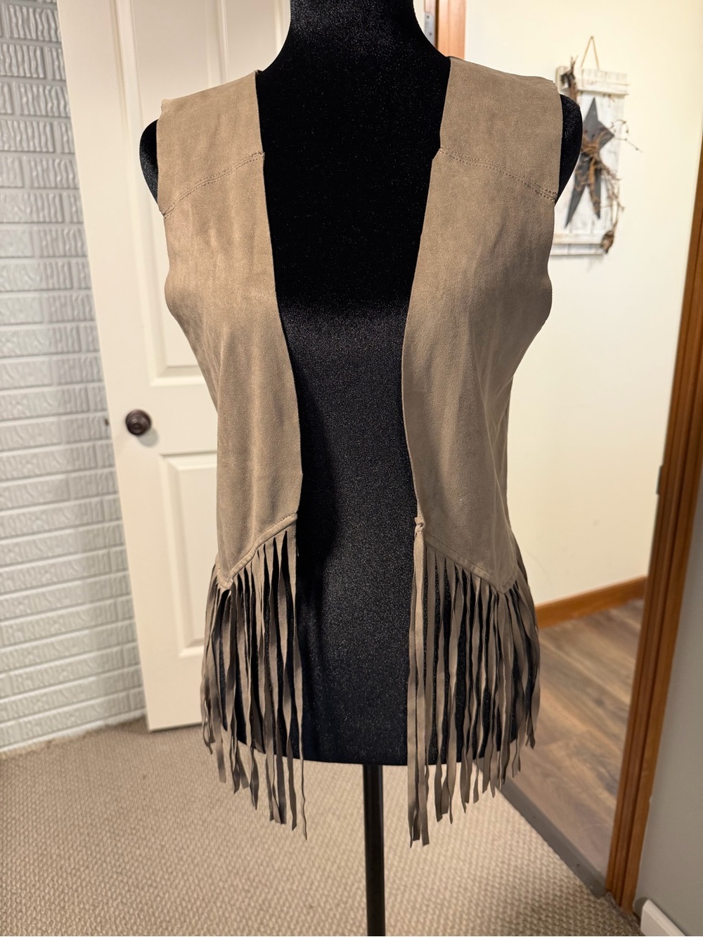 Bongo Faux Suede Fringe Vest Boho Western Festival Country Concert Small